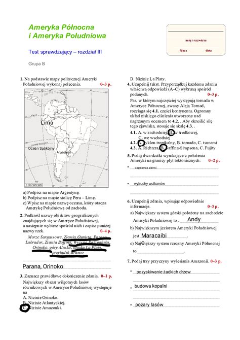 Ameryka Polnocna I Ameryka Poludniowa Test Nowa Era Edited - test-sprawdzajacy-z-rozdzialu-iii-ameryka-pn-i-pd, GR. B - Pobierz  pdf z Docer.pl